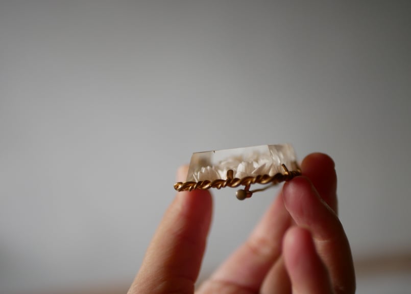 ルーサイトブローチ ローズ フランスアンティーク ブロカント | mamantique