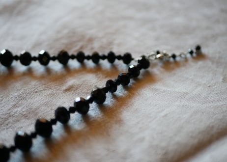 フレンチジェット　黒ガラスのネックレス　⑧french jet glass necklace