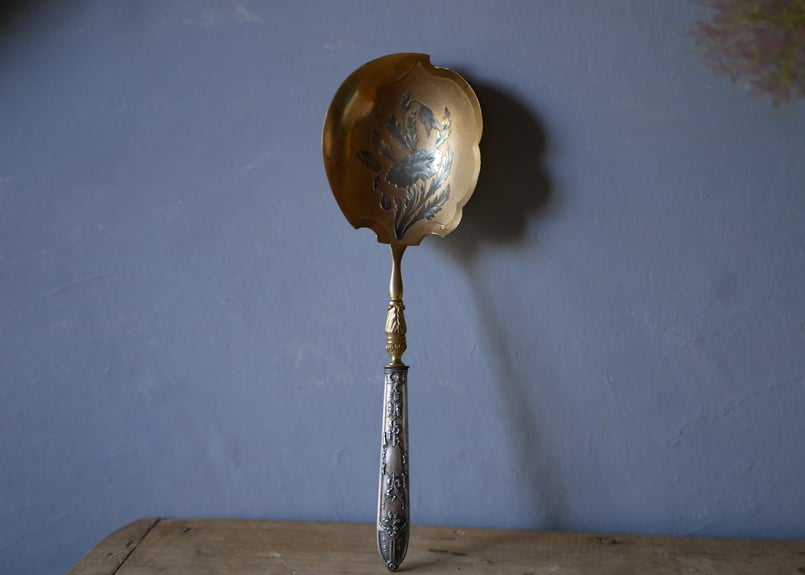 フランス製 華麗なサービングセット 銀無垢 ミネルヴァ刻印あり