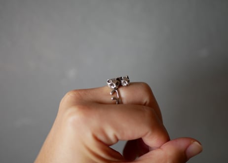 Cats Ring, sterling silver