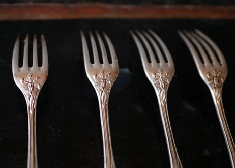Iris , silver fork,  art nouveau