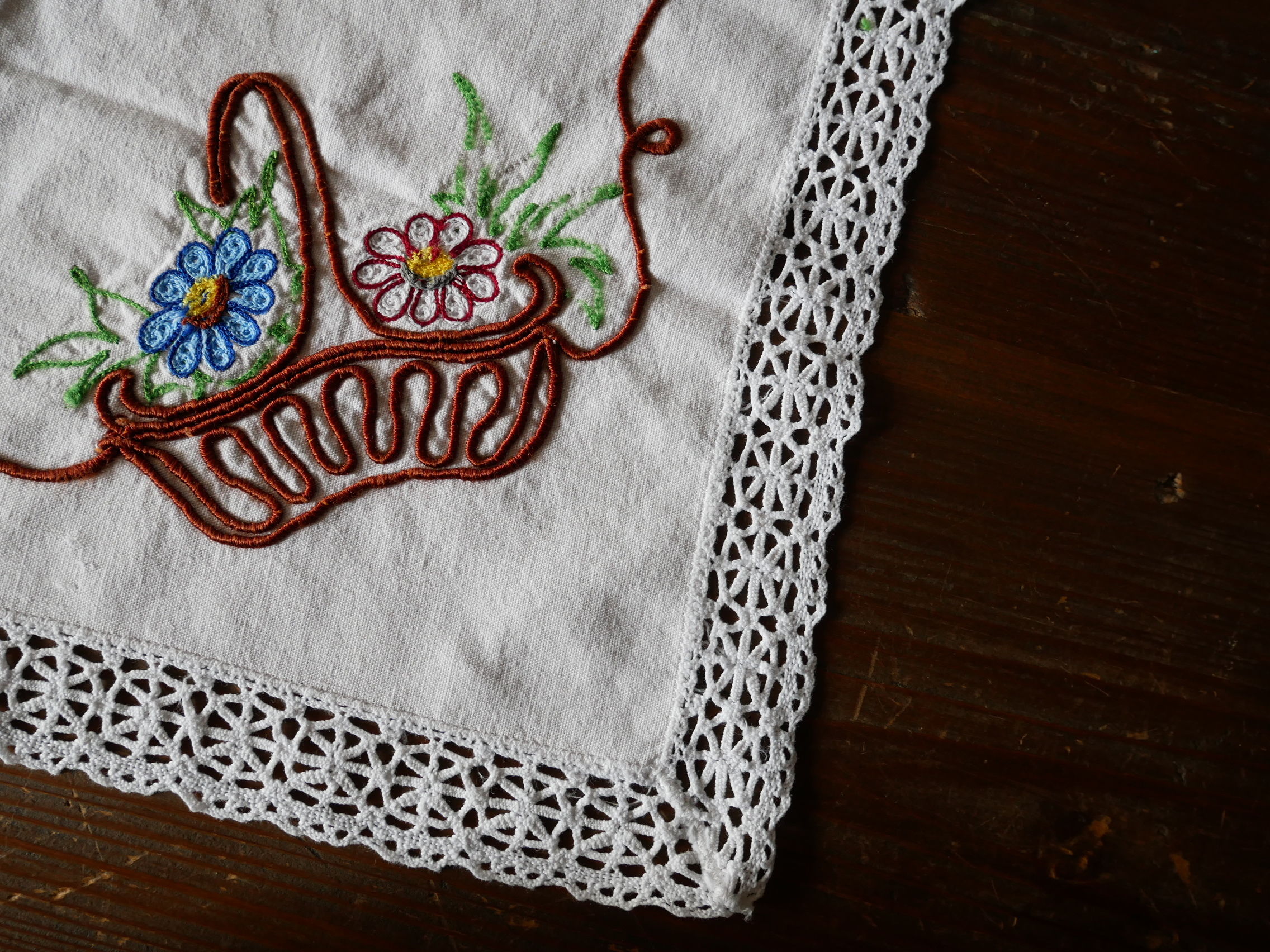フランスアンティーク 刺繍 パニエ A | mamantique