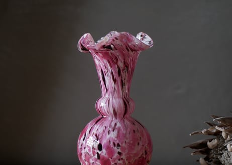 クリシー　オパリンガラス　フラワーベース　花器　ブロカント　フランスアンティーク