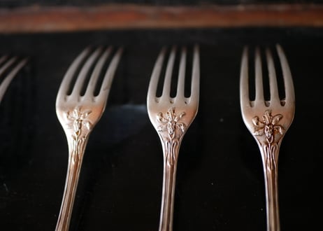 Iris , silver fork,  art nouveau