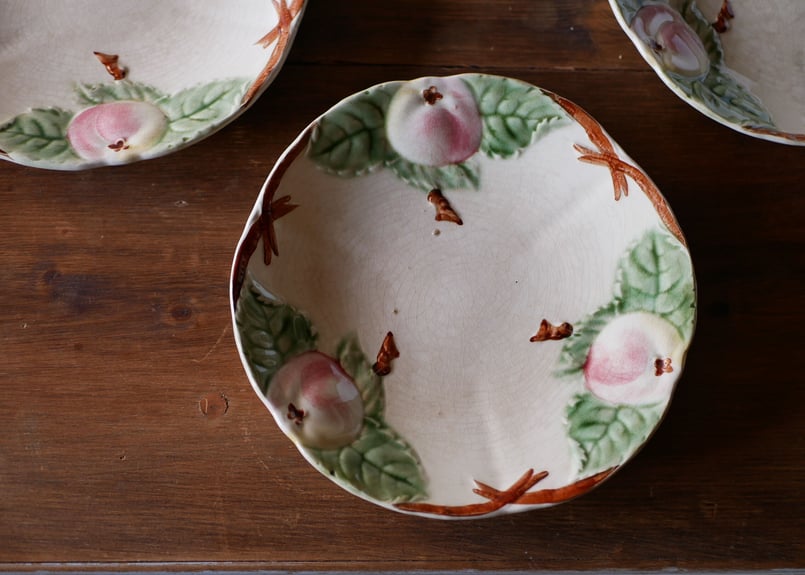 在庫→4 バルボティーヌ 桃 フランスアンティーク プレート