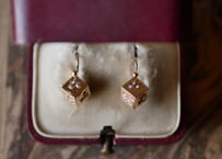 FE-05  antique 18K dormeuse shamrock earring