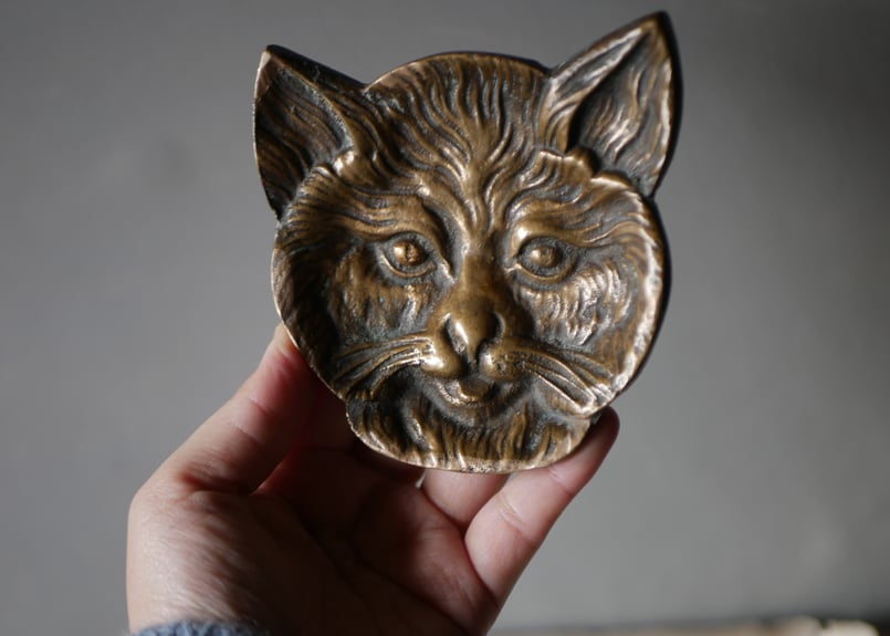 ブロンズ製 猫のヴィドポッシュ ヴィドポシェ フランスアンティーク