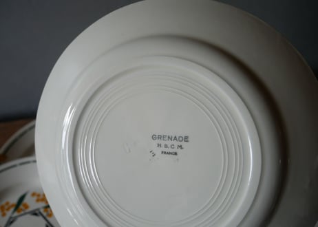 クレイユモントロー　ミモザ　プレート　フランスアンティーク