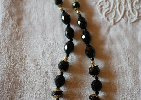 フレンチジェット　ガラスのネックレス　②french jet glass necklace