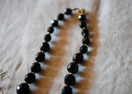 フレンチジェット　黒ガラスのネックレス　⑨french jet glass necklace