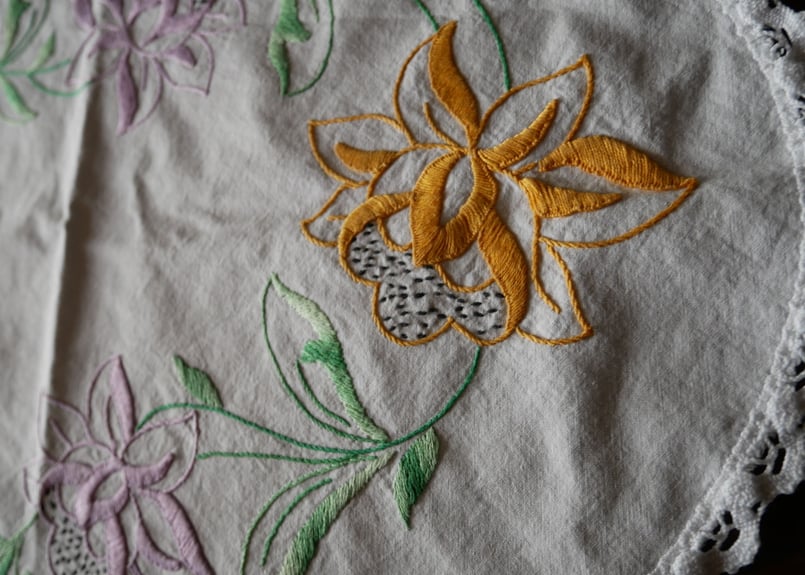 フランスアンティーク 刺繍 リネン オーバル | mamantique フランスアンティーク 刺繍 リネン オーバル | mamantique