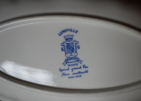 Luneville x Toile de Jouy,  Oval plate