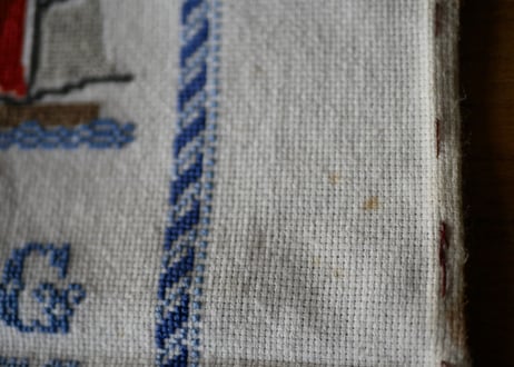プチポワン　ヨット　シーサイド　刺繍　アルファベット　フランスアンティーク
