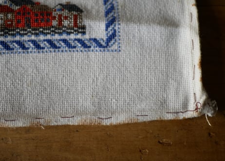 プチポワン　ヨット　シーサイド　刺繍　アルファベット　フランスアンティーク