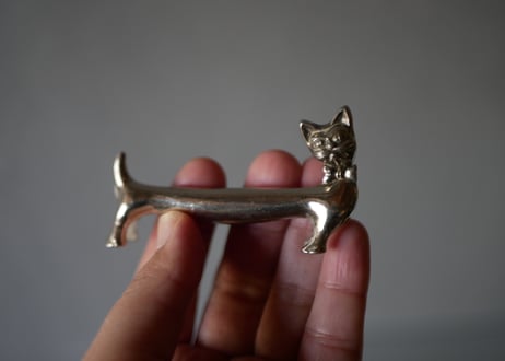 ネコのカトラリーレスト　フランスアンティーク　ヴィンテージ　ブロカントのある暮らし　猫