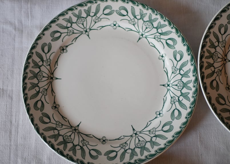 Stock→5 平皿 ヤドリギ フランスアンティーク 宿り木 brocante | maman