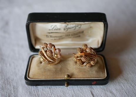 mimosa earrings, CROWN TRIFARI GOLD