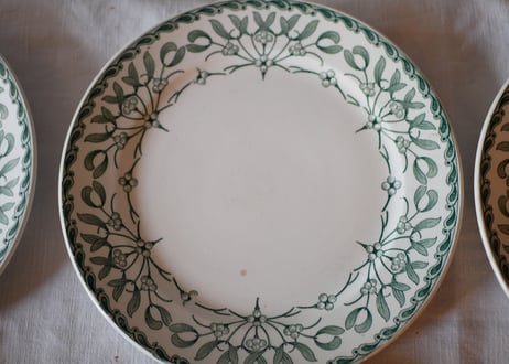 Stock→5 平皿 ヤドリギ フランスアンティーク 宿り木 brocante
