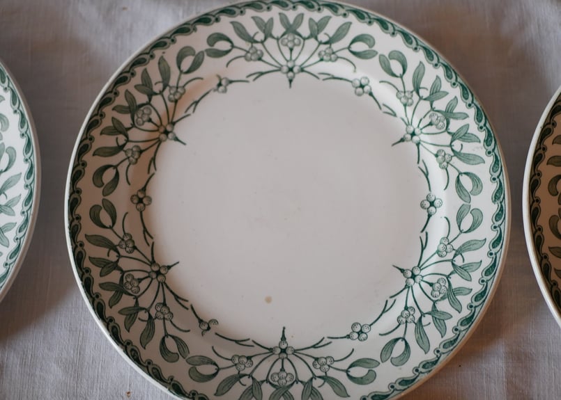 Stock→5 平皿 ヤドリギ フランスアンティーク 宿り木 brocante | maman