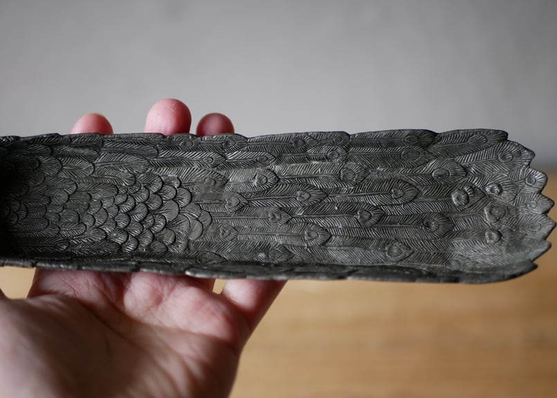 孔雀のヴィドポシェ 小物トレイ フランスアンティーク ブロカントの