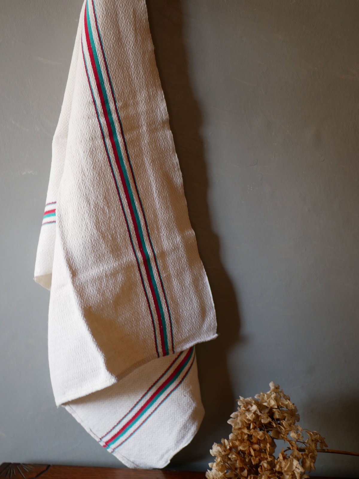 バスク リネン トーション インディゴ キッチン クロス フランス アンティーク バスク リネン トーション インディゴ キッチン クロス フランス