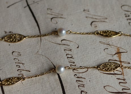 18K pearl＆filigree Necklace