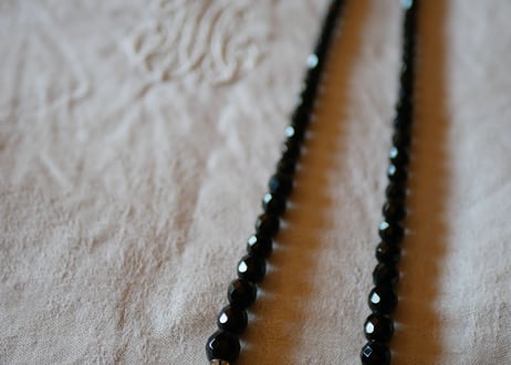 フレンチジェット　黒ガラスのネックレス　⑥french jet glass necklace