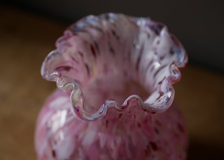 クリシー　オパリンガラス　フラワーベース　花器　ブロカント　フランスアンティーク
