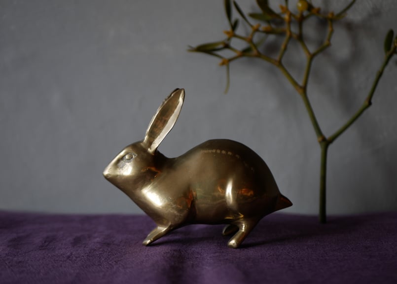 ブロンズ製 うさぎ オブジェ ペーパーウェイト フランスアンティーク