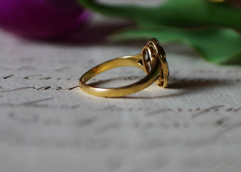 FR-56 アールデコ K18 アンティークリング 指輪 フランスアンティーク