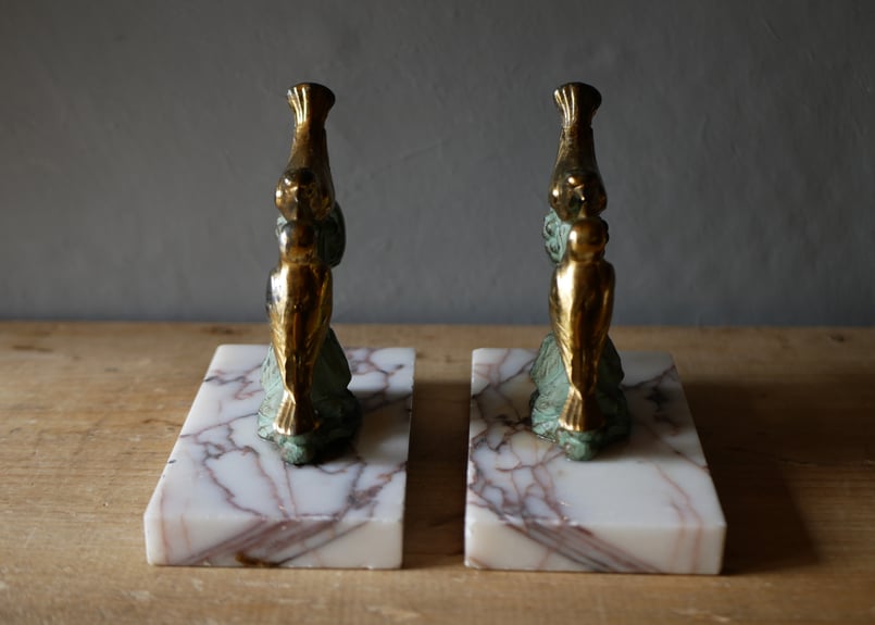 アンティーク1900年頃一点物 大型ブックエンド3kg ペア フランス製