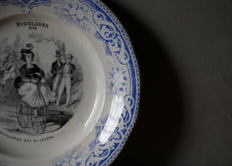 Creil et Montereau クレイユモントロー アンティークプレート　ブルー　フランスアンティーク