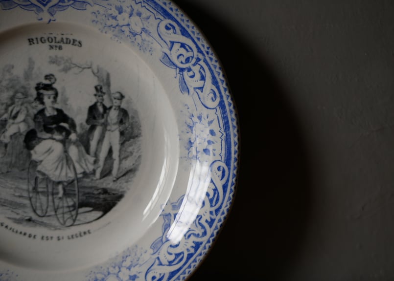 Creil et Montereau クレイユモントロー アンティークプレート ブルー