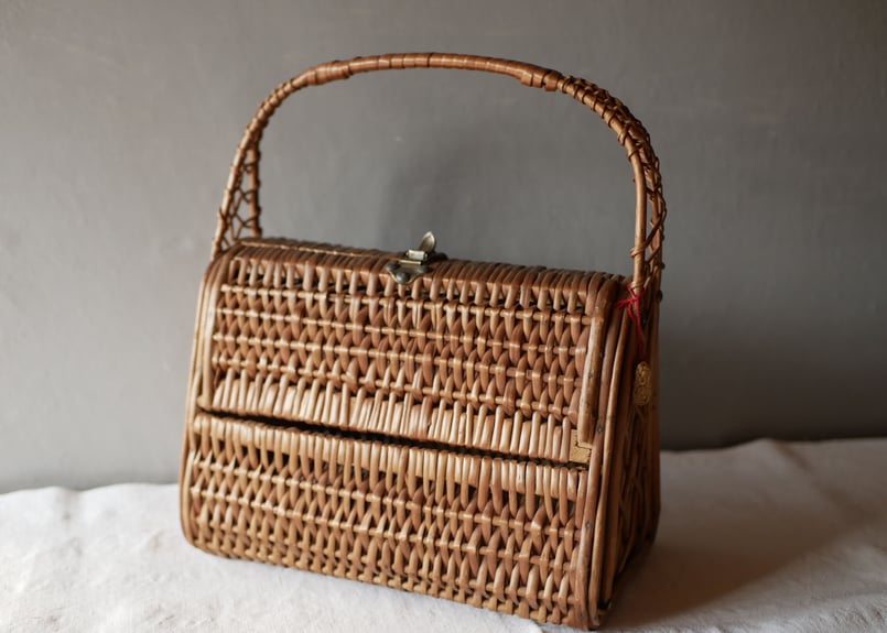 パニエ 籠バッグ フランスアンティーク ブロカント | mamantique