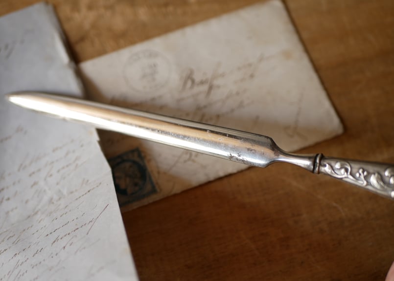 純銀 宿り木 ヤドリギ ペーパーナイフ レターオープナー フランス