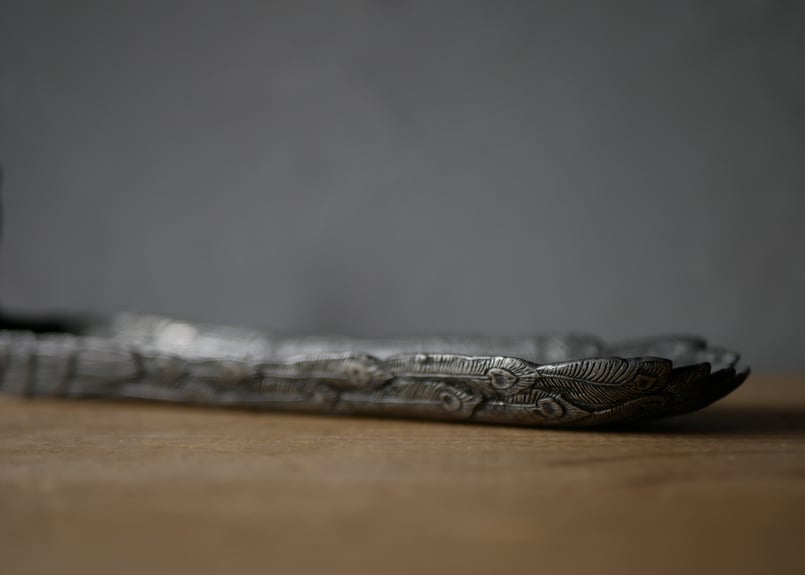 孔雀のヴィドポシェ 小物トレイ フランスアンティーク ブロカントの