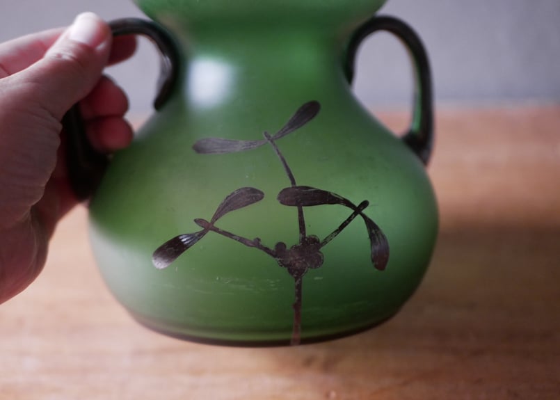 フランスアンティーク　花瓶　ヤドリギ フラワーベース 宿り木 ヤドリギ 花器 フランスアンティーク