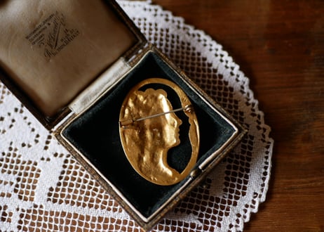 Bronze Face Brooch