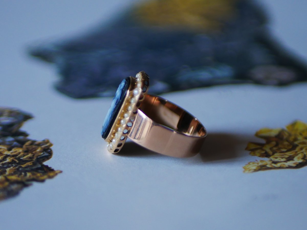 アンティーク　カメオリング イギリスヴィンテージジュエリー 9K カメオリング ヴィンテージ