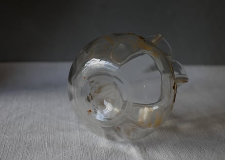 金彩のフラワーポット　ガラスポット　花瓶　フランスアンティーク　ブロカントのある暮らし