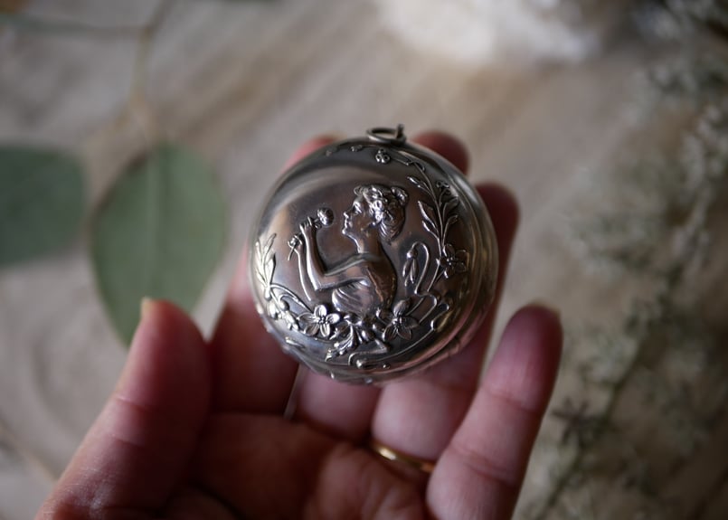 純銀アールヌーヴォーパリトップペンダントトップフランスアンティーク