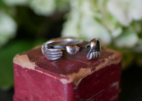 fede ring, sterling silver