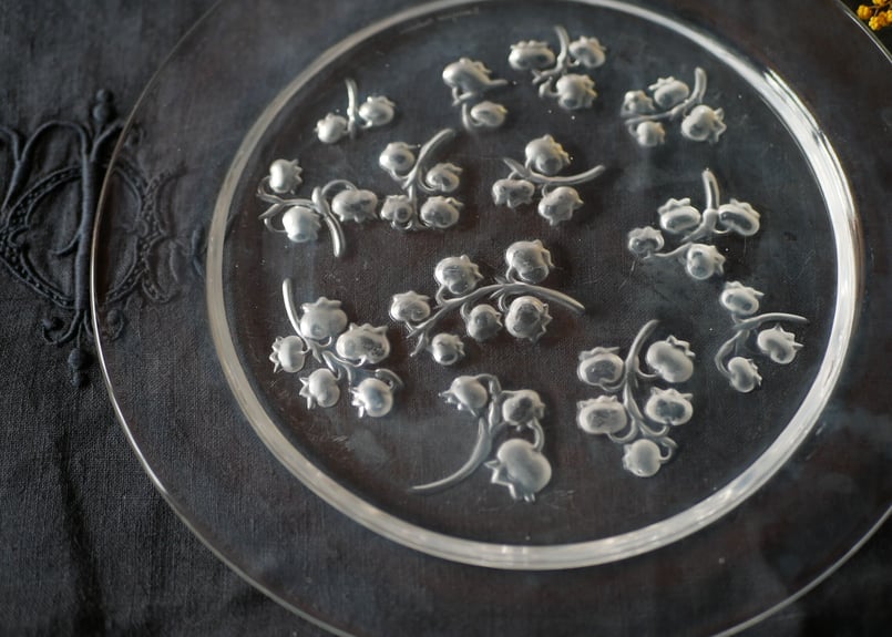 3 Muguet plate, Lalique | mamantique