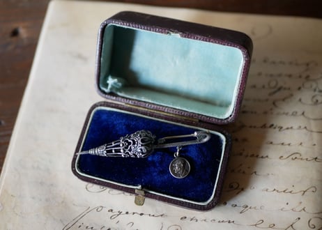 アンブレラ 傘 ブローチ FRANCE antique BROCANTE vintage