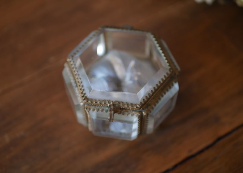 フランス　アンティーク　オルモル　ガラス　ジュエリー　ボックス　真鍮　美品　レア フランス アンティーク オルモル ガラス ジュエリー ボックス 真鍮 美