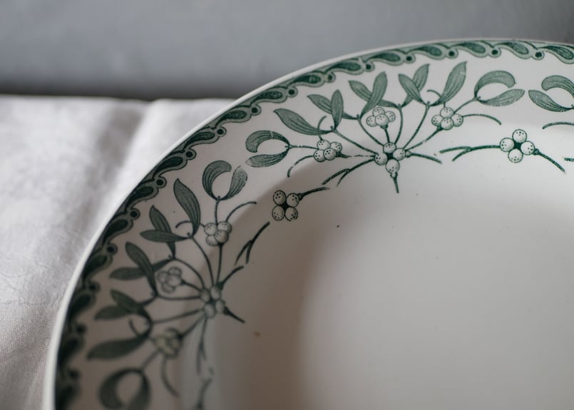 深皿 ヤドリギ フランスアンティーク 宿り木 brocante | mamantique