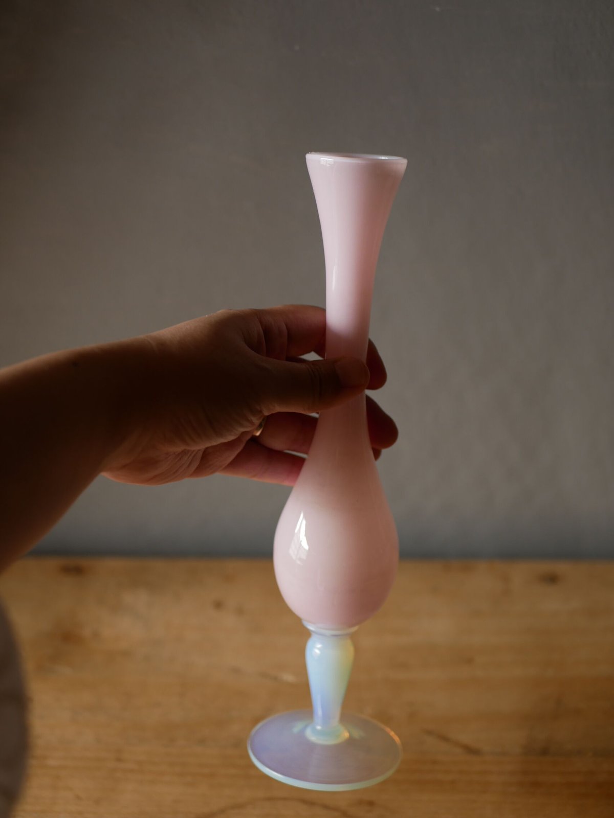 no.6 オパリンガラス フラワーベース フランスヴィンテージ