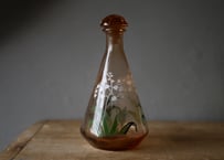 ピンクガラス　カラフ　ミュゲ　すずらん　鈴蘭　ブロカント　フランスヴィンテージ