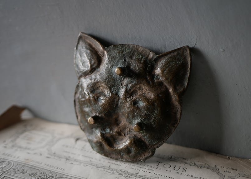 yu_and_a【き1】30 フランスアンティーク　ブロンズ　猫 アンティーク ブロンズ猫