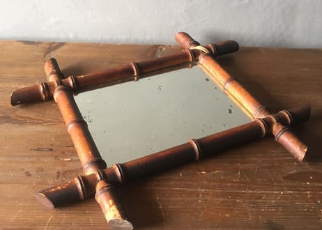フランス アンティーク バンブー ミラー 鏡  ブロカント